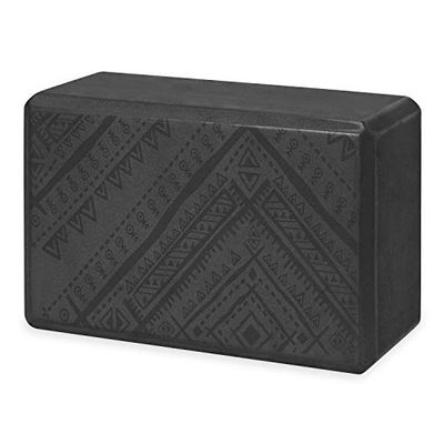 Gaiam Yogablok - Ondersteunend latexvrij EVA-schuim, zacht antislip oppervlak voor yoga, pilates, meditatie (Navajo zwart)