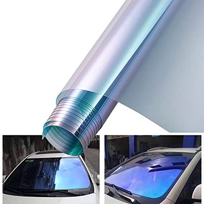 Dark Blue Chameleon Windshield Tint Car Window Foils Solar Protection Film Windshield Sun Shade Tint Film 29.5'' x 118''