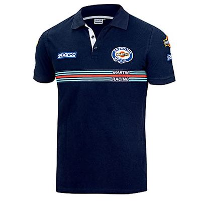 Sparco Martini Racing Polo, Negro, Estándar Unisex Adulto