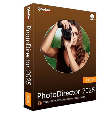 CyberLink PhotoDirector 2025 Ultra kraftfullt bildredigeringsprogram komplett fotostudio skapar perpekt fotokollage/fotoshow/panorama ljuseffekter GIF Windows 10/11 [Box]