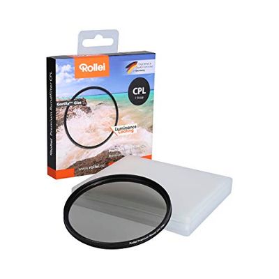 Rollei Premium rundfilter CPL 49 mm (1 stopp) – polariseringsfilter (polfilter) med aluminiumring av Gorilla-glas med speciell beläggning – storlek: 49 mm