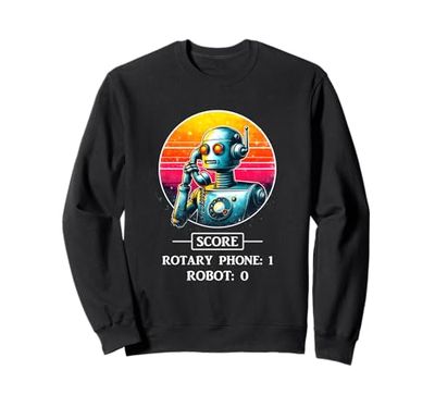 Funny Retro Robot Rotary Phone Robot Shirt Robotics Cool 80s Sweatshirt