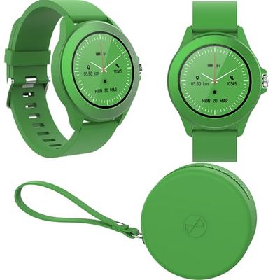 Forever Colorum CW-300 grön smartklocka vattentät IP68 – pulsklocka med stegräknare sömnspårare kaloriräknare – lång batteritid – Android/iOS sportklocka kvinnor män unisex snygg design