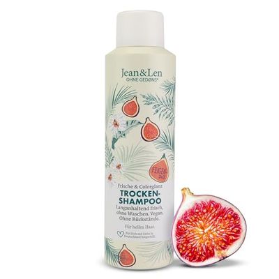 Jean & Len Shampooing sec fraîcheur & éclat de la couleur pour cheveux clairs avec filtre UV, sans parabènes ni silicones, végétalien, 200 ml