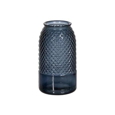 BigBuy Home Recycled Glass Blue Vase 15 x 15 x 28 cm