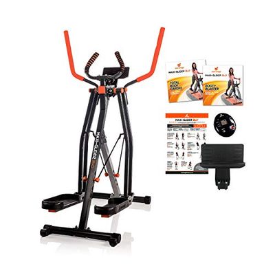 New Image Maxi-Glider 360 – 10 in 1 Cross Trainer – Attrezzatura Pieghevole per Esercizi Indoor – Ideale per allenamenti Cardio a casa – 4 Livelli di Resistenza – Include cardiofrequenzimetro