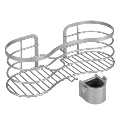 Metaltex Viva Polytherm belagd badrum duschhylla med stolpgrepp, silver, 29 x 12 x 11 cm