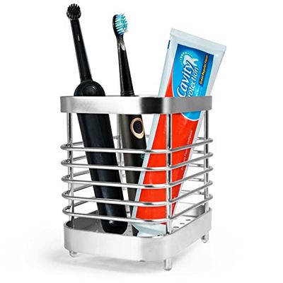 Gtrccor Porte-Brosse à Dents en Acier Inoxydable pour Salle de Bain, Support de Rangement Multifonction et Accessoires de Salle de Bain durables (Argent)