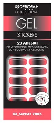 Deborah Milano - Smalto Gel Adesivo per Unghie, Stickers in smalto Gel da polimerizzare in Lampada UV Led, Long Lasting, 20 Adesivi, Colore 08 Sunset Vibes