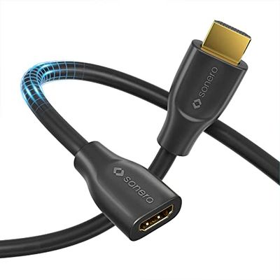 Sonero® Premium High Speed 4K HDMI verlengkabel HDMI A stekker naar HDMI A bus vergulde contacten, dubbel afgeschermd, 2,00 m