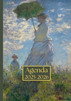 Agenda settimanale con orario: Claude Monet, La passeggiat | 18 mesi, Settimana su doppia pagina, Intervalli di 1 ora, Da Luglio a Dicembre, Formato ... Pianificazione Personale, l'ufficio Aziendale