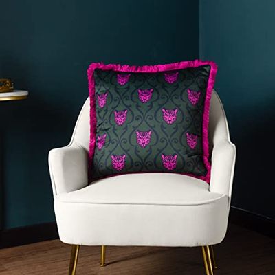 Paoletti Lupita Cheetah fransad fjäder rik fylld kudde