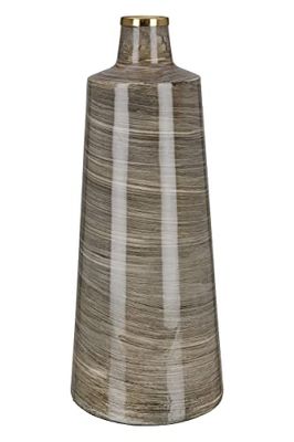GILDE Vaas bloemenvaas van metaal - decoratie woonkamer cadeau voor vrouwen verjaardag Moederdag - kleur bruin goud hoogte 48 cm