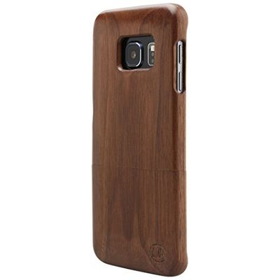 Ultratec Smartphone volledig houten beschermhoes voor Samsung Galaxy S6 Edge, natuurlijk houten hoesje, walnoothout