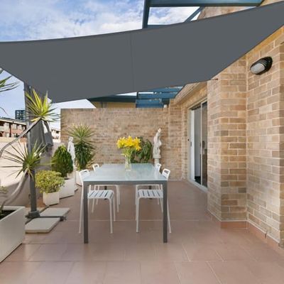 HENG FENG Schaduw Zeil Rechthoekig Zonnezeil 3x4m Waterdicht Zonnescherm Zeil PES Polyester with 95% UV Blok for Buiten Patio Tuin Antraciet
