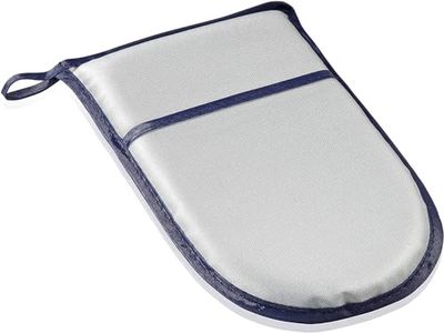 Leifheit Luva para passar a ferro, luva de passar a ferro com superfície refratante, luva fabricada em 100 % algodão, facilita o engomar de mangas, gola de camisa, etc., cinzento e azul
