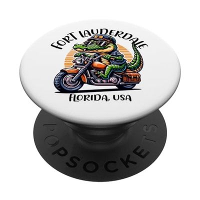 Fort Lauderdale Florida USA Fun Alligator Dessin animé PopSockets PopGrip Interchangeable