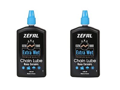 ZEFAL Pack Extra Wet Lube - set med två flaskor premium keramiskt smörjmedel cykelkedja - mycket lång hållbarhet - 120 ml varje flaska
