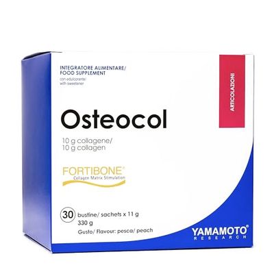 YAMAMOTO RESEARCH Osteocol Fortibone 30 x 11 gramos, Colágeno Hidrolizado para el Mantenimiento y la Salud de la Matriz Ósea