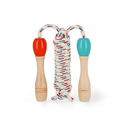 Legami - Corda per saltare, Manici in legno, Corda regolabile, L 300 cm