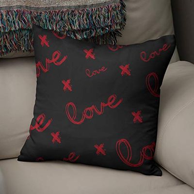 Bonamaison Decorative Cushion Cover, Polycotton, Red, Standard