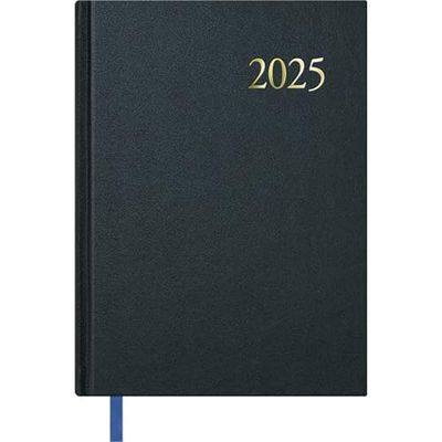 Dohe - Kalender 2025, Portugees, dag per pagina, A5 (14 x 20 cm), 12 maanden januari tot december, vaste omslag, jaarplanner, kantoormateriaal, zwart