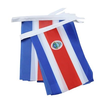 AZ FLAG Ghirlanda 6 Metri 20 Bandiere Costa Rica 21x15cm, Bandiera Costaricana 15 x 21 cm - Festone Bandierine