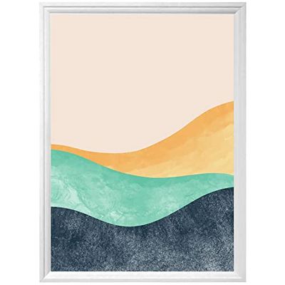 Arterby's® - Premium Poster Quadro Cornice Tela Canvas Dipinto Mood - Illustrazione Dipinto Astratto Hand Painted - Made in Italy - HD Poster con Cornice Decorativa Bianca 50x70 cm A0026 D005