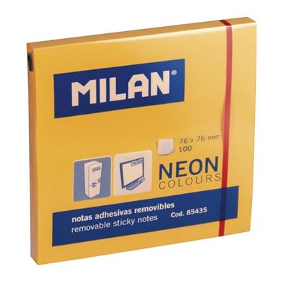 Karteczki neonowe Milan 76x76 mm pomaranczowe 80 sztuk: 85435