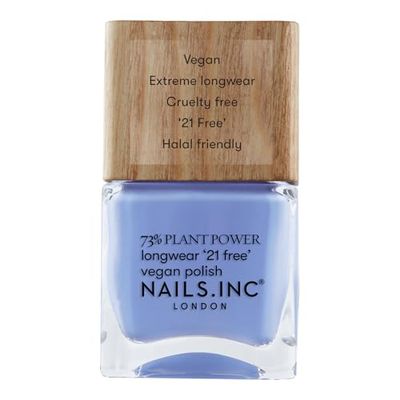 Nails Inc – SOUL SURFING Plant Power veganskt nagellack – 73% plantbas, 100% vegansk och djurförsöksfri – perfekt manikyr, delikat blå – för miljömedveten nagelkonst