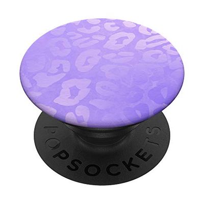 Phone Button Holder Pop Up Knob Light Purple Leopard Print PopSockets Grip and Stand for Phones and Tablets