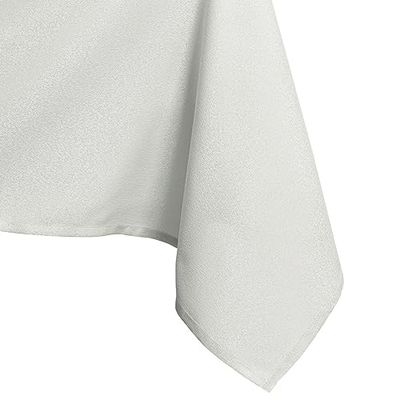 AmeliaHome Tablecloth 100 x 100 cm Round Tablecloth Stain Protection Lotus Effect Washable Water-Repellent Shiny Smooth Ecru Empire