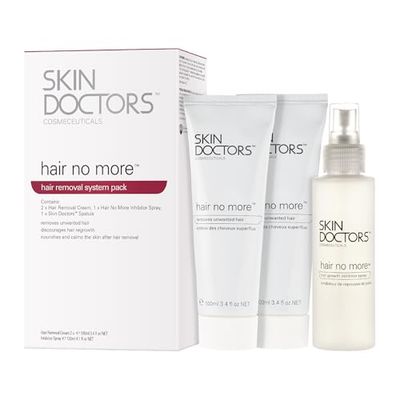 Skin Doctors Hair No More Inhibitor Pack | Discourages Hair Growth | Nourishes & Calms the Skin After Hair Removal | Pack Contains 2x Hair No More Cream (100ml) & 1x Inhibitor Spray (120ml).