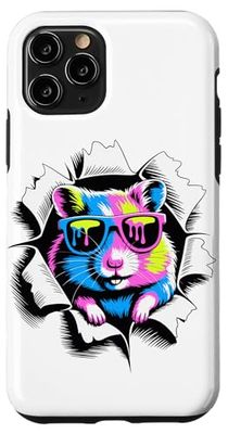 Torn Paper Effect Hamster Sunglasses Hamsters Case for iPhone 11 Pro