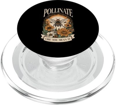 Gráfico de Abejas de Flores de jardín Polinate Like You Mean It PopSockets PopGrip para MagSafe