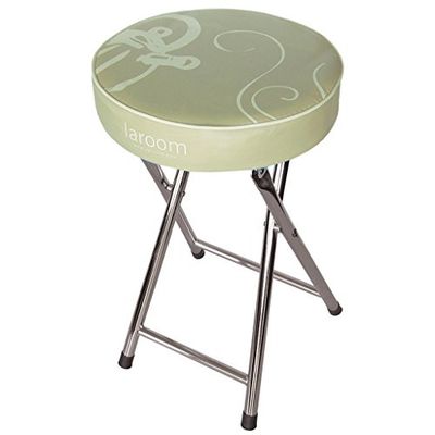 Laroom Banco, aço inoxidável Legs e PlyMadeira - PVC Cushion, bege e verde