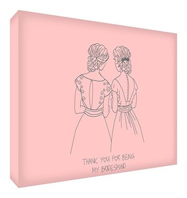 Feel Good Art Ficha de regalo en diseño elegante (10 x 15 x 2 cm, pequeña, cuarzo rosa, Thank You for Being My Bridesmaid)