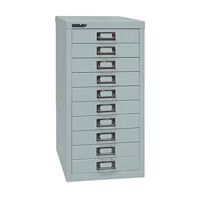 BISLEY MultiDrawer Série 29 DIN A4, 10 gavetas, metal, prata 355, 38 x 27,9 x 59 cm