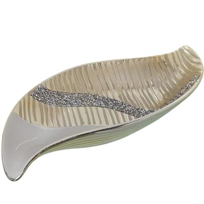 Alexandra House Living Centre de Table Blanc Champagne 38 x 18 x 7 cm