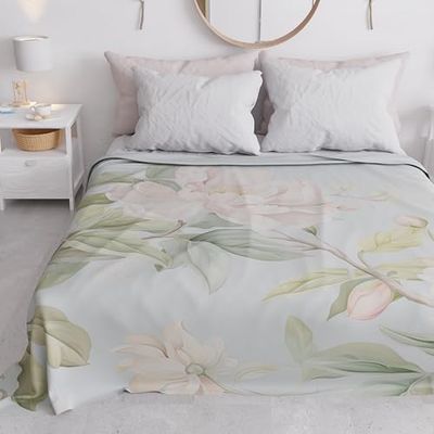 PETTI Artigiani Italiani - Couvre-lit Simple Printemps été, Couverture légère pour lit Simple, Drap de lit, Floral 172 100% fabriqué en Italie