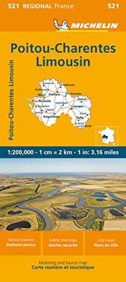 Poitou-Charentes - Michelin Regional Map 521: Straßen- und Tourismuskarte 1:200.000 (Michelin Maps, 521)