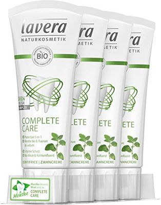 LAVERA Complete Care Pasta do zębów 5 w 1 Organiczna mięta i fluorek sodu organiczny bez dwutlenku tytanu - 75 ml - opakowanie 4 szt