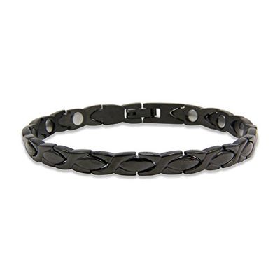 First4magnets Unisex zeldzame-aard-magneetarmband met vouwsluiting - Nebula, metaal, zilver, 25 x 10 x 3 cm
