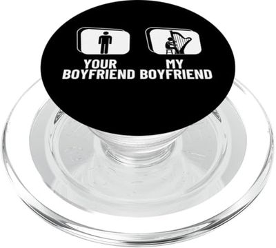 Tu novio Mi novio Arpa Novia Divertido Arpista PopSockets PopGrip para MagSafe