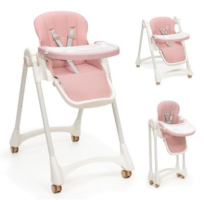 Interbaby Krzesełko do karmienia dziecka w wieku od 6 do 36 miesięcy, maksymalne 20 kg, aluminium, 3-stopniowa regulacja oparcia, regulowane nogi i taca, pas bezpieczeństwa