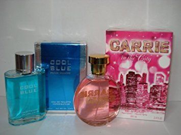 2 X PERFUMES FOR MEN AND WOMEN - Cool Blue Eau De Toilette 100ml for Him + CARRIE IN THE CITY 100ML EAU DE PERFUME FOR HER