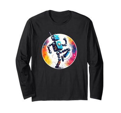 Funny Robot Shirt Robotics Engineer Shirt AI Robot Dance Long Sleeve T-Shirt