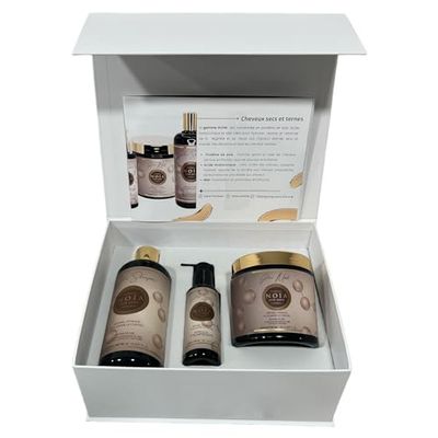 NOÏA HAIR - Prestige Hair Care Routine Set - GLOW Collection - Shampoo + Mask + Serum (Silk Protein, Hyaluronic Acid & Honey)