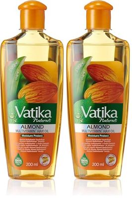Vatika Naturals Multivitamin Enriched Almond Hair Oil 200ml with 100% Natural Oils For Root To Tip Nourishment (Pack of 2)