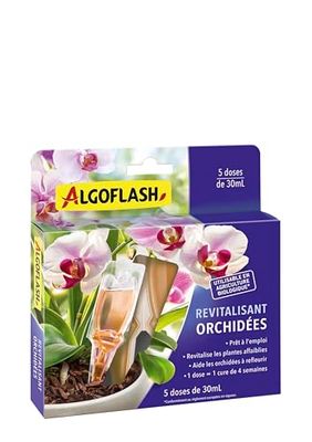 Algoflash Monodose Revitalisante Orchidées, Utilisable en Agriculture Biologique - 5 doses de 30 mL, Marron